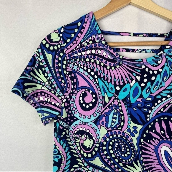 Talbots Ladder Back Confetti Paisley Knee Length Cotton Dress SP - Picture 4 of 6